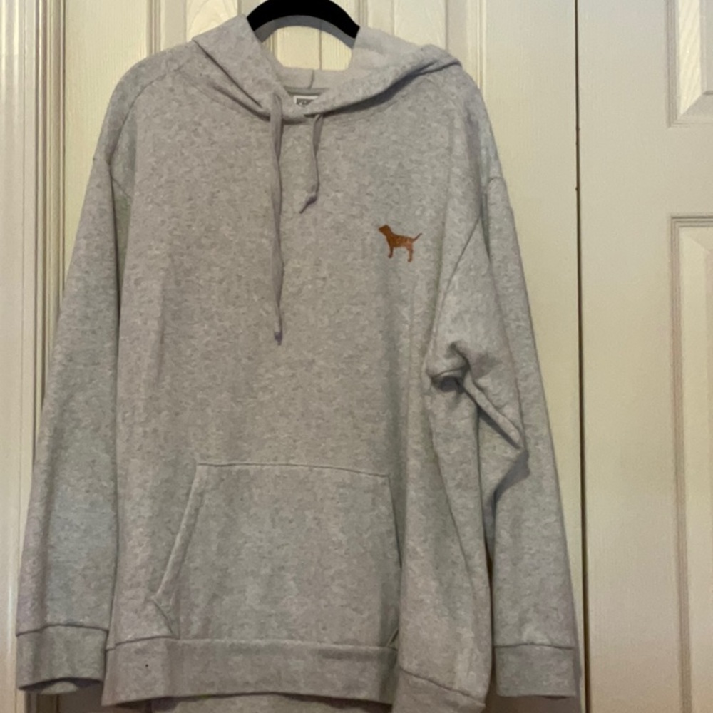 PINK Victoria’s Secret Rose Gold Glitter print hoodie